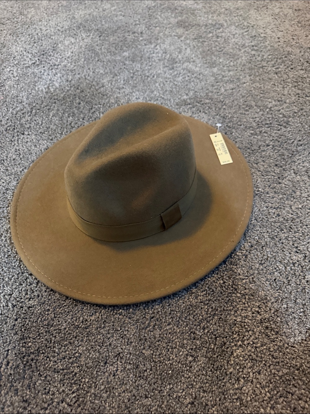 Men's Wide-Brim Felt Hat in Olive Brown